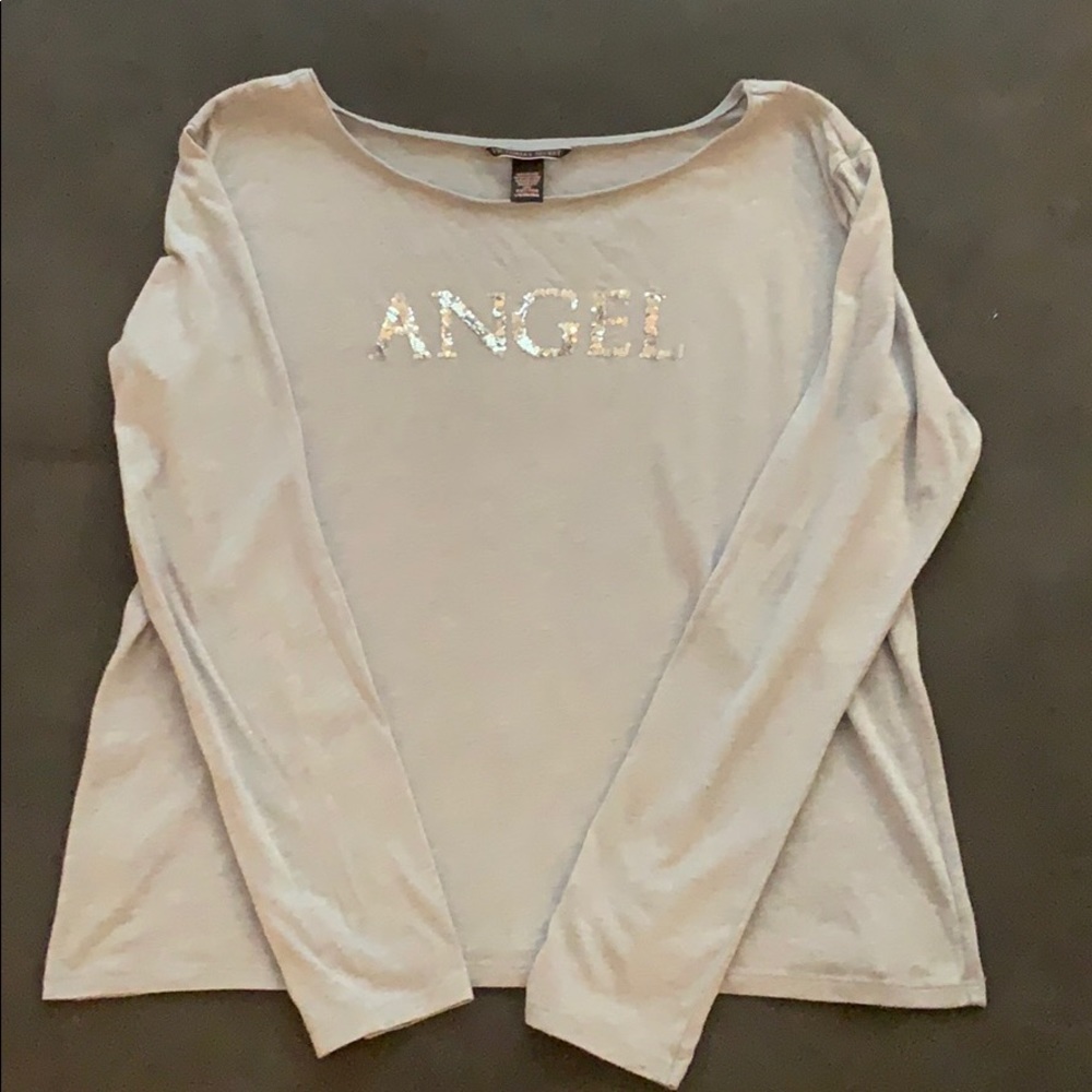Victoria’s Secret Long Bling Sleeve Top Gray (Lg)